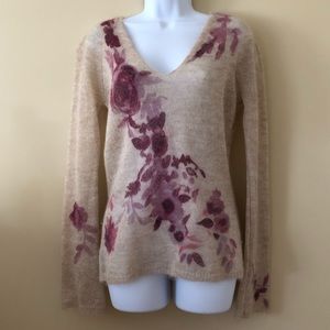 Woman mohair sweater with sleeveless silk top